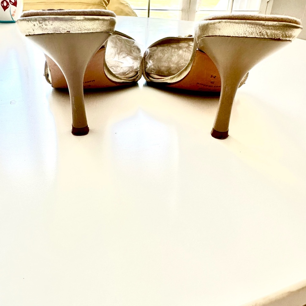 Albert Nipon Slides / Sandals, Size 9 Beige With … - image 3